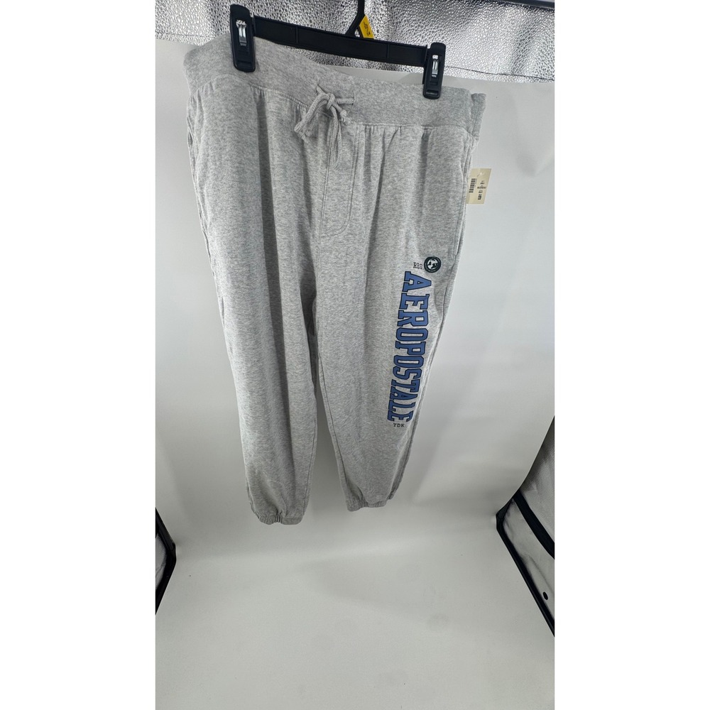 Aeropostale Mens Classic Sweatpants Heather Grey Logo Joggers XL New 6041